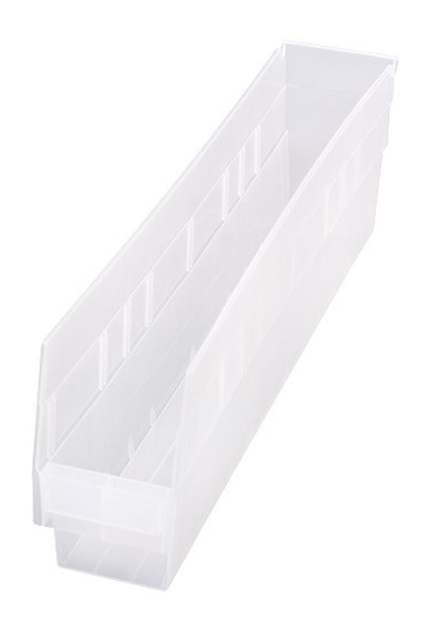 Quantum Storage Systems Multi-purpose Store-More 6" Shelf Bin - Perfect for Storage & Organization(23.63"Lx4.13"Wx6"H) - 16 Pack